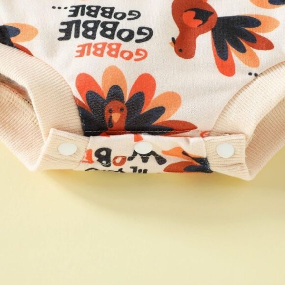 Baby Thanksgiving Gobble Long Sleeve Onesie - Picture 5 of 8